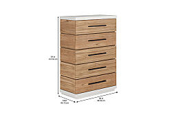 PORTİCO ŞİFONYER 5 ÇEKMECE KAHVE 46x137x96cm 323150-3351 - 7