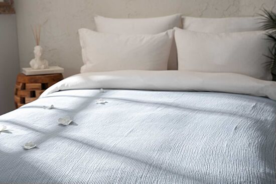 PREMİUM YATAK ÖRTÜSÜ ÇK. 240X250 CM MAVİ - 2