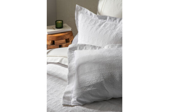 RASHA PİKE - YATAK ÖRTÜSÜ 240x250 3 PRC BEYAZ - 5