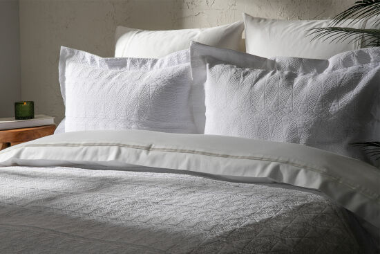 RASHA PİKE - YATAK ÖRTÜSÜ 240x250 3 PRC BEYAZ - 2