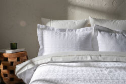 RASHA PİKE - YATAK ÖRTÜSÜ 240x250 3 PRC BEYAZ - 1