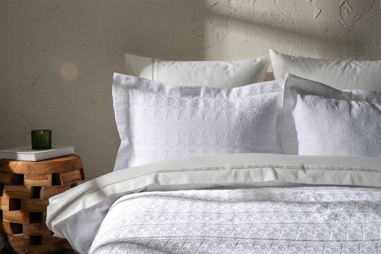 RASHA PİKE - YATAK ÖRTÜSÜ 240x250 3 PRC BEYAZ - 1