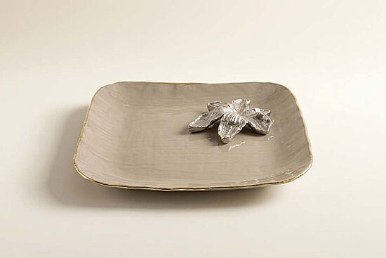 RITUAL Silk Stone Dekoratif Tabak 27 cm L x 25 cm W x 3 cm H (25010 ) - 2
