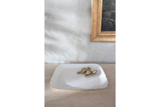 RITUAL White Dekoratif Tabak 36 cm L x 35,5 cm W x 3,5 cm H (25012 ) - 3