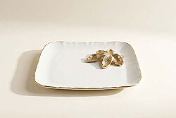 RITUAL White Dekoratif Tabak 36 cm L x 35,5 cm W x 3,5 cm H (25012 ) - 2