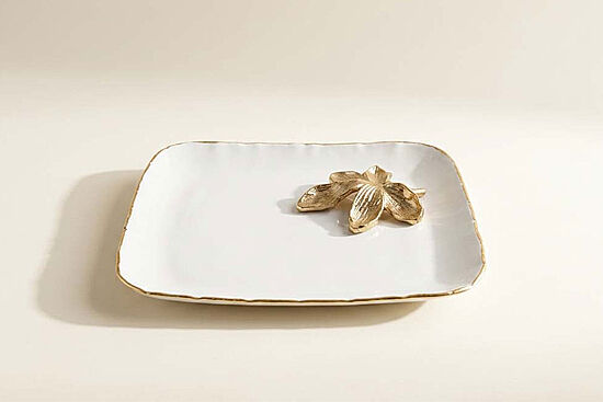 RITUAL White Dekoratif Tabak 36 cm L x 35,5 cm W x 3,5 cm H (25012 ) - 2