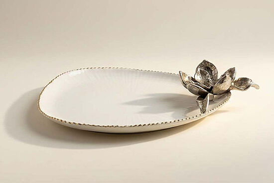 RITUAL White Dekoratif Tabak 43 cm L x 29 cm W x 6,5 cm H (24732 ) - 2