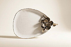 RITUAL White Dekoratif Tabak 43 cm L x 29 cm W x 6,5 cm H (24732 ) - HSH-KRVN ORTAK