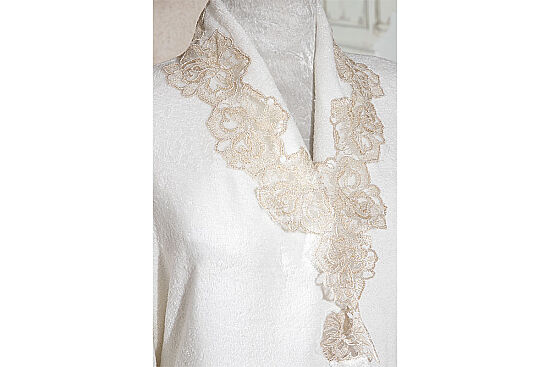 ROSALİN L/XL BEDEN BORNOZ ECRU - 4