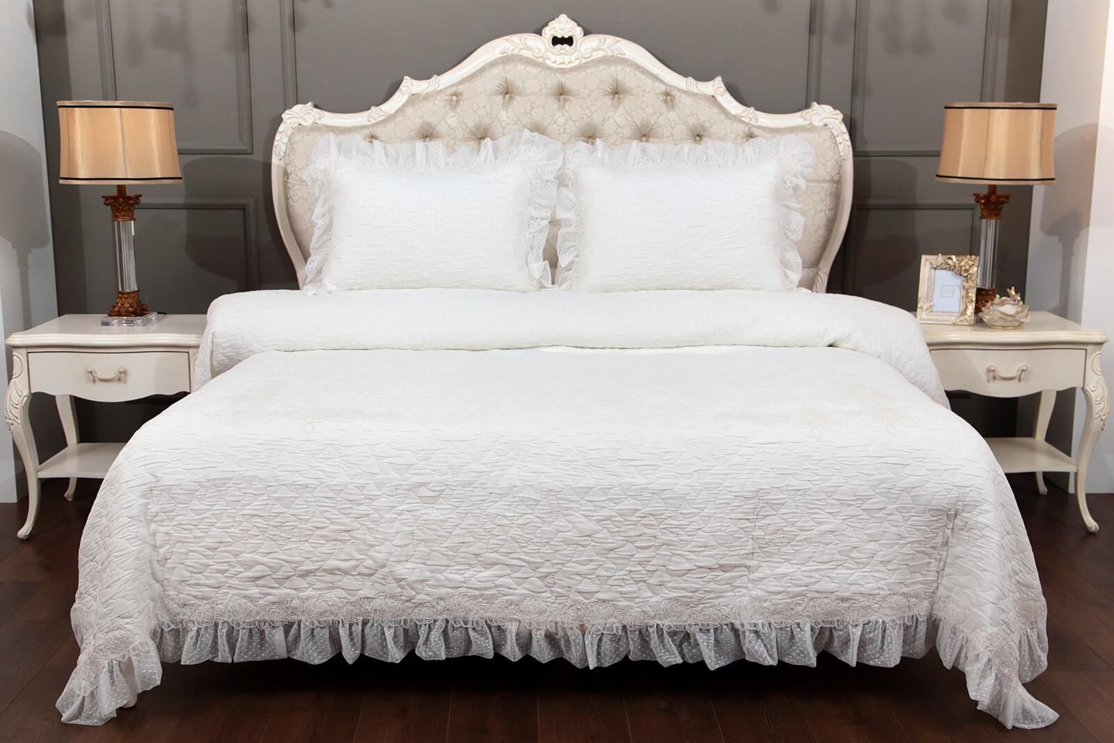 Rose Kayla 2 Pike Cift Krem 260x270cm 3 Prc Kervan Mobilya