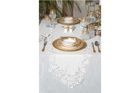 ROSE PERLA RUNNER EKRU 40x100cm
