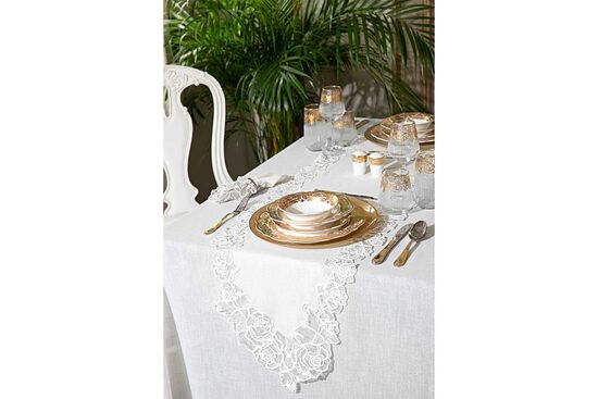 ROSE PERLA RUNNER EKRU 45x160cm - 3