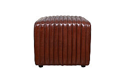 ROSETTA PUF DERİ KAHVE 48x56x48cm S0487-ST B11 VINTAGE - 4