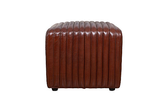 ROSETTA PUF DERİ KAHVE 48x56x48cm S0487-ST B11 VINTAGE - 4