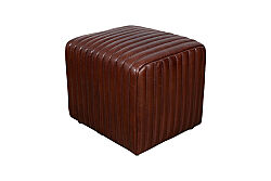 ROSETTA PUF DERİ KAHVE 48x56x48cm S0487-ST B11 VINTAGE - 5