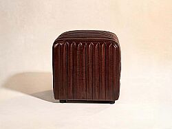 ROSETTA PUF DERİ KAHVE 48x56x48cm S0487-ST B11 VINTAGE - KERVAN