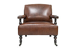 ROSETTA TEKLİ KOLTUK DERİ KAHVE 80x85x80cm B218 DARK BROWN - 6