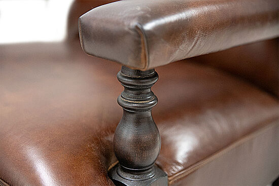 ROSETTA TEKLİ KOLTUK DERİ KAHVE 80x85x80cm B218 DARK BROWN - 4