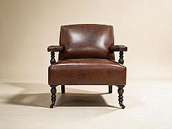 ROSETTA TEKLİ KOLTUK DERİ KAHVE 80x85x80cm B218 DARK BROWN - KERVAN