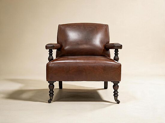 ROSETTA TEKLİ KOLTUK DERİ KAHVE 80x85x80cm B218 DARK BROWN - 1