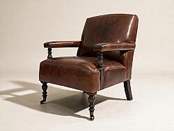 ROSETTA TEKLİ KOLTUK DERİ KAHVE 80x85x80cm B218 DARK BROWN - 2