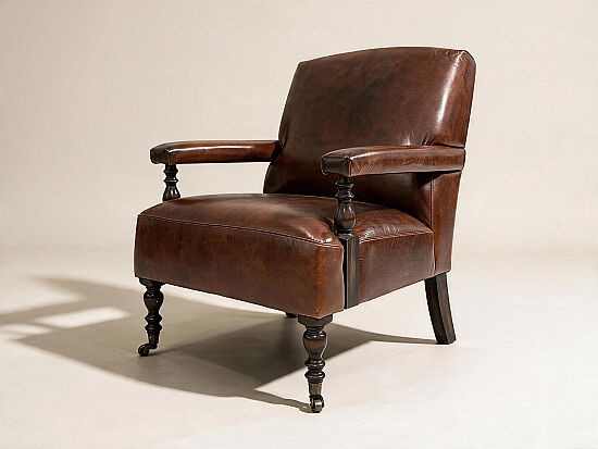 ROSETTA TEKLİ KOLTUK DERİ KAHVE 80x85x80cm B218 DARK BROWN - 2