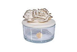 ROSİCA GÜL TAŞLI KAPAKLI DEKORATİF KUTU 16x24 cm KREM-GOLD - HSH-KRVN ORTAK