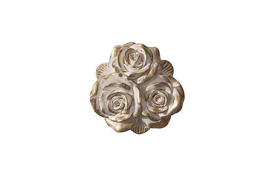 ROSİCA GÜL TAŞLI KOKU ŞİŞESİ 400 CC 15x25 cm KREM-GOLD - 2