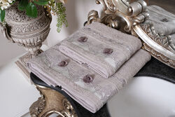 KERVAN - ROSINA 2'LI HAVLU SET GRI (50X90+70X140)