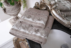 KERVAN - ROSINA 2'LI HAVLU SET KAHVE (50X90+70X140)