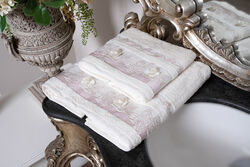 KERVAN - ROSINA 2'LI HAVLU SET KREM (50X90+70X140)