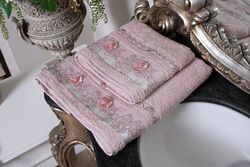 KERVAN - ROSINA 2'LI HAVLU SET PUDRA (50X90+70X140)