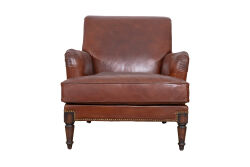 RYAN TEKLİ KOLTUK DERİ KAHVE 94x82x88cm C0623A-1D VİNTAGE CİGAR 11 - KERVAN