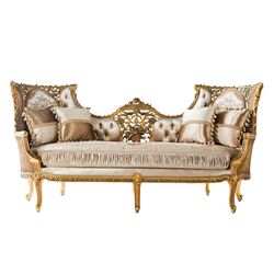 S113 UCLU KOLTUK VARAKLI OYMALI 219x83x107cm 611MFF - KOLTUK ÜÇLÜ