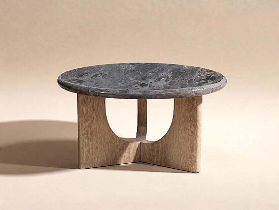 SANTORINI YUVARLAK ORTA SEHPA 33x67cm CT249176-GY - 1