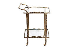 SERVİS ARABASI ÜST CAM ANTİK ALTIN 68X40X76 CM 45851 - 2