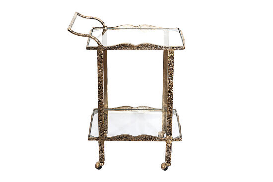 SERVİS ARABASI ÜST CAM ANTİK ALTIN 68X40X76 CM 45851 - 2