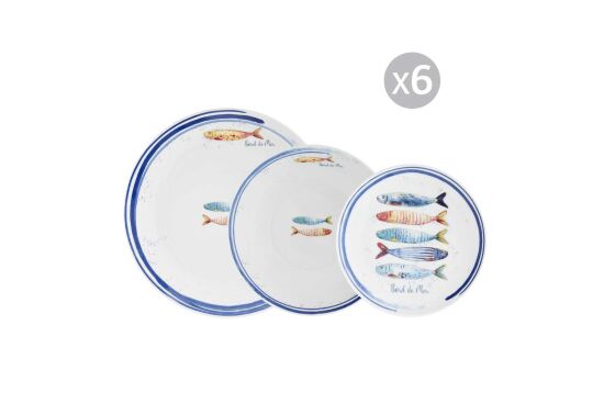 SETCON1 BORD 18 Parça Porselen Yemek Takımı - 1