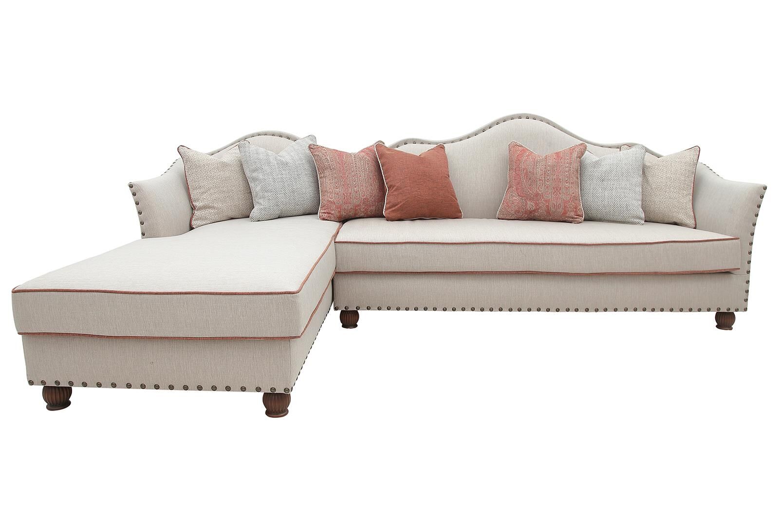SOL KOSE KOLTUK KREM 300x185x100cm (B203) Kervan Mobilya
