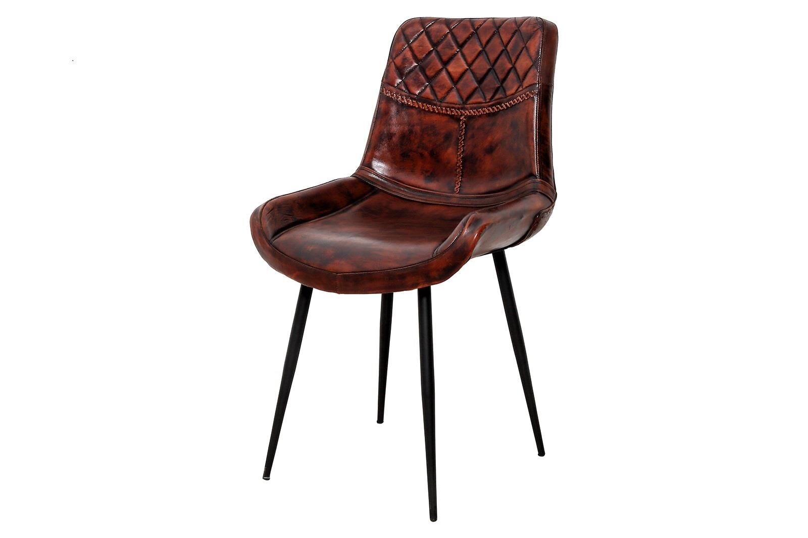 SP19/22 KOLSUZ SANDALYE DERI KAHVE 52x56x87cm Kervan Mobilya