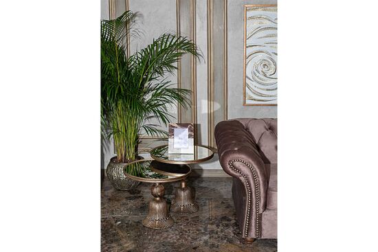 TASSEL 2'Lİ ORTA SEHPA (H:43,5xQ:52,5 cm + H:48,5xQ:52,5 cm)