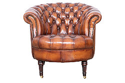 TEKLİ KOLTUK DERİ KAHVE 83x83x79cm 986-1D B102 - KERVAN