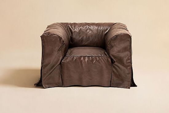 TEKLİ KOLTUK DERİ KOLTUK KAHVE 94x110x67cm RS595-1 - 1
