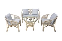 KOLTUK TAKIM - TOFANA İKİLİ KOLTUK 69x117x75cm+TEKLİ KOLTUK 69x61x75cm (2 ADET)+ORTA SEHPA 70x70x59cm ESKİTME BEYAZ