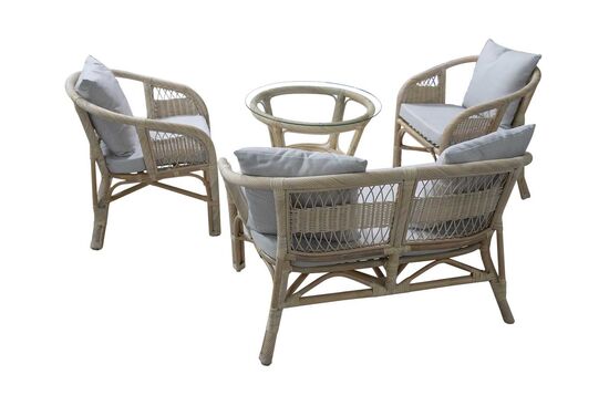 TOFANA İKİLİ KOLTUK 69x117x75cm+TEKLİ KOLTUK 69x61x75cm (2 ADET)+ORTA SEHPA 70x70x59cm ESKİTME BEYAZ