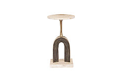 TRAVERTEN YAN SEHPA ANTİK ALTIN 30X30X50 CM 45853-S - 4