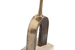 TRAVERTEN YAN SEHPA ANTİK ALTIN 30X30X50 CM 45853-S - 3