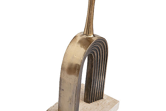 TRAVERTEN YAN SEHPA ANTİK ALTIN 30X30X50 CM 45853-S - 3
