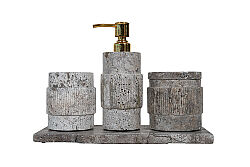 TRAVİS TRAVERTEN BANYO SETİ - 4 PARÇA -GRİ - BSN-301 - 2