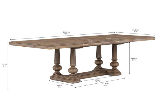 TRESTLE YEMEK MASASI AÇILIR KAHVE 116.84x245-345x76cm 277238-2608TP-BS